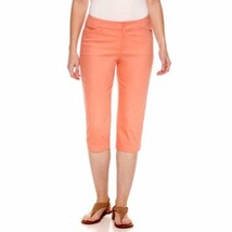 St. John&#39;s Bay Women&#39;s Capri Fusion Coral Size 12 Secretly Slender New - £17.73 GBP