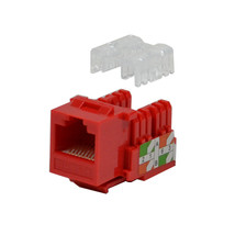 10 pack lot Keystone Jack Cat5e Red Network Ethernet 110 Punchdown 8P8C - $36.99