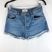 Reformation Womens Charlie Cufffed Jean Shorts High Rise Button Fly Med ... - $38.55