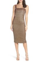 Bardot Womens Mimi Glitter Sheath Dress Size 10 Color Gold - £95.35 GBP