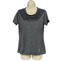 Reebok Womens Reflective Active T Shirt Size Medium Gray Scoop Neck Shor... - $13.86
