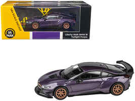 BMW i8 Liberty Walk Twilight Purple Metallic with Gold Wheels 1/64 Diecast Model - $29.17