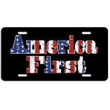 America first flag aluminum vanity license plate car truck SUV tag, black - $17.33