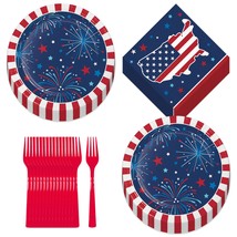 HOME &amp; HOOPLA Patriotic Party Freedom Fireworks 4th of July Red, White, &amp; Blue P - £12.20 GBP+