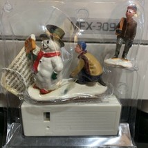 Lemax Village Figurines, 2  Boy with Snowman, Lighted - £27.12 GBP