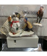 Lemax Village Figurines, 2  Boy with Snowman, Lighted - £27.04 GBP