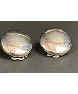 Vintage Coro Signed Earrings Smooth Silver Button Clip Back - $213.82 MXN