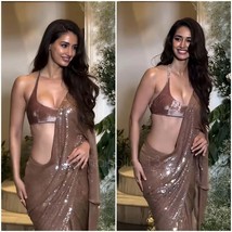 Bollywood Style Heavy Sequins Saree with Tassel Pallu || Disha Patani Look In Ma - £61.83 GBP