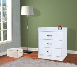 Kings Brand Furniture Jericho White Wood 3 Drawer Chest - £90.07 GBP