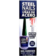 Steel Nails  Hardener with Calcium / Keratin / Garlic, 0.4 Oz - £11.96 GBP