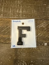 Simplicity Iron On Black Patch Letter F - $11.76