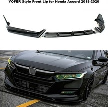 3Pcs Front Bumper Lip Splitter Kit YOFER For 2018-2020 Honda Accord Gloss Black  - £117.28 GBP