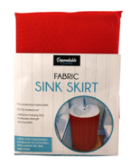 Fabric Sink Skirt Bathroom Decor  100% Waterproof Self Stick Red - $16.26 CAD
