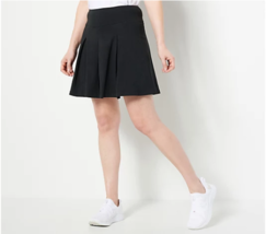Wicked by Women with Control Cotton Jersey Pleated Skort (Onyx, 1X) A509500 - £19.29 GBP
