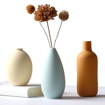 Ceramic Vase Set Of 3, Flower Vase Minimalism Style For Rustic Home Decor, Moder - £43.49 GBP