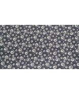 Fabric General Fabrics White Whirligigs on a Dark Navy Blue Background $... - $3.49 CAD