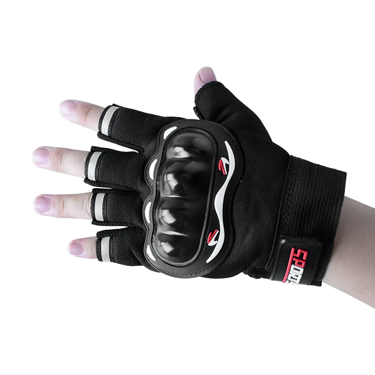 Black touchscreen half-finger gloves for outdoor activities, cycling, and - £10.09 GBP