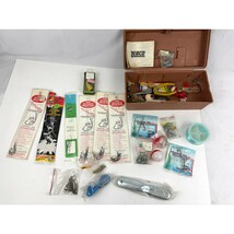 VTG Tackle Box Full Of Lures Fish Hooks Rigs Sinkers Weights Lot  - $29.69