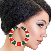 Red and Green Color Bamboo Hoops - $39.49
