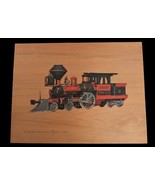 Vtg Print Locomotive American Pioneer on Wood Museum Science Technology ... - $49.99