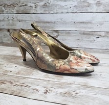 Philip Joseph Narrow Fit Floral Heels Size 6.5N - Slight Repair Needed -... - $19.99