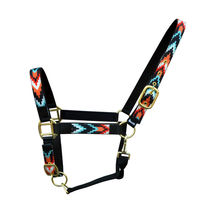 Nylon Horse Black Multicolor Patterned Neoprene Padded Adjustable Halter... - $19.79+