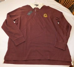 Daniel Cremieux Men&#39;s Long Sleeve Polo Shirt Size L large Wine-86C upc54... - $44.19