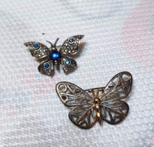PAIR OF BUTTERFLY PINS / BROOCH - VINTAGE - $150.79 MXN