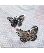 PAIR OF BUTTERFLY PINS / BROOCH - VINTAGE - $150.79 MXN