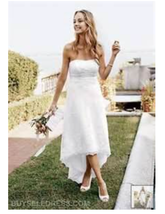 Galina Womens Satin Tulle Wedding Dress Strapless Button Back 12 - £154.92 GBP