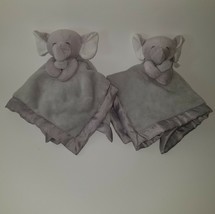 2 Carter&#39;s Gray Elephant Loveys Lot Soft Fleece Baby Toy Security - £15.53 GBP