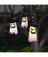 Halloween Decorations Outdoor Decor Hanging Lighted Glowing Ghost Witch Hat - £26.28 GBP