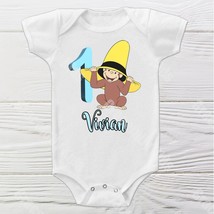 Curious George first birthday onesie Personalized Curious George bodysuit  - £10.38 GBP