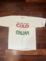 Vintage You Bet Your Culo I’m Italian White TShirt Mens Size 2XL Funny S... - £31.61 GBP