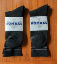 New 2 Pairs BOMBAS Socks Men Women Black Bumble Bee Sz Large - £12.36 GBP