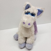 Vintage Franland White Purple Pony Horse 12&quot; Plush Blue Eyes - $64.25