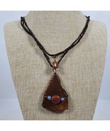 Vintage Handcrafted Wire Wrapped 2.5&quot; Pendant 18&quot; Necklace - €31,48 EUR