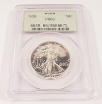 1939 50C Walking Liberty Medio Dólar Prueba Graduado Por Calidad Como PR66 - $989.96