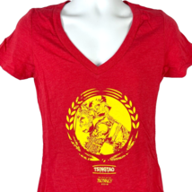 Tsingtao Beer Year of Monkey 2016 Ladies L Red V-Neck T-Shirt size Large... - $19.21