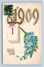 Happy New Year 1909 Holly Embossed DB Postcard L13 - £3.83 GBP