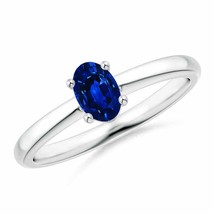 ANGARA Classic Solitaire Oval Blue Sapphire Promise Ring for Women in 14K Gold - £907.57 GBP