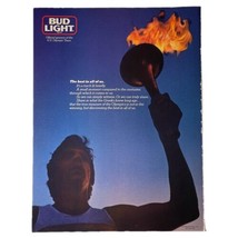 Budweiser Bud Light Vintage 1984 Print Ad 8” x 10.75&quot; LA Olympics 80s Beer - £8.53 GBP