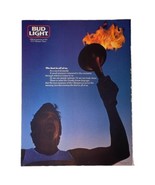 Budweiser Bud Light Vintage 1984 Print Ad 8” x 10.75&quot; LA Olympics 80s Beer - £8.54 GBP