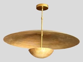 Antique Mid Century Modern 3 Pendant light Brass Italian Sputnik Fixture... - £296.10 GBP
