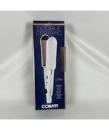 New 1-1/2&quot;Conair Double Ceramic Flat Iron/Hair Straightener White/Rose Gold - £9.54 GBP