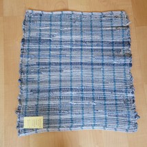New Denim Woven Loomed Rag Rug 21 x 20 inches Machine Washable USA Made - £15.03 GBP