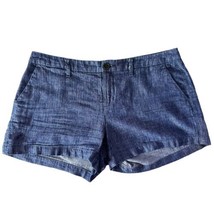 Old Navy Womens Short Shorts Blue Linen Cotton Blend Pockets Size 6 - $14.80