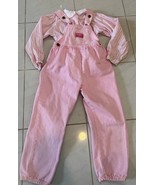 Vintage Oshkosh B&#39;Gosh Vestbak Pink Overalls 2 Piece Striped Long Sleeve... - $68.38 CAD