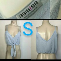 Sky Blue Cami Front Tie Blouse    Size S - $15.90