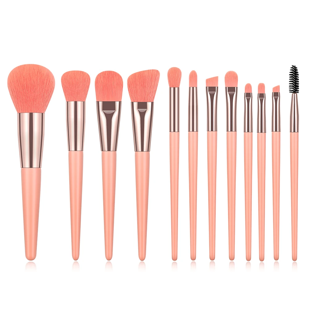 Keup brushes set powder pink foundation cosmetic eyeliner lip eye shadow eyelash beauty thumb200